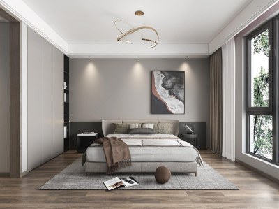 现代家居卧室3D模型下载